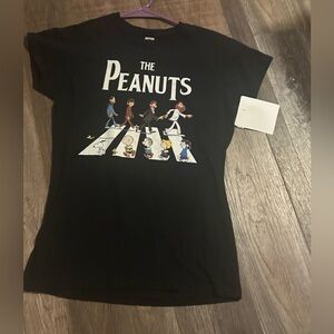 PEANUTS x THE BEATLES ABBEY ROAD Official Top T-Shirt Medium Med 10-12 121